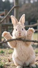 Whimsical Short Fence Jump Rabbit