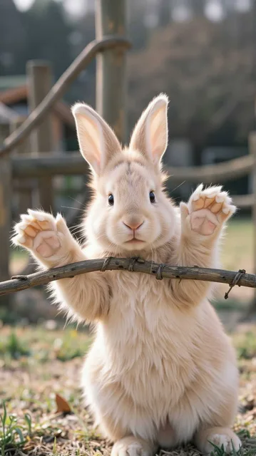Whimsical Short Fence Jump Rabbit