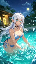 ナイトプール — xiungetuさんのAIイラスト