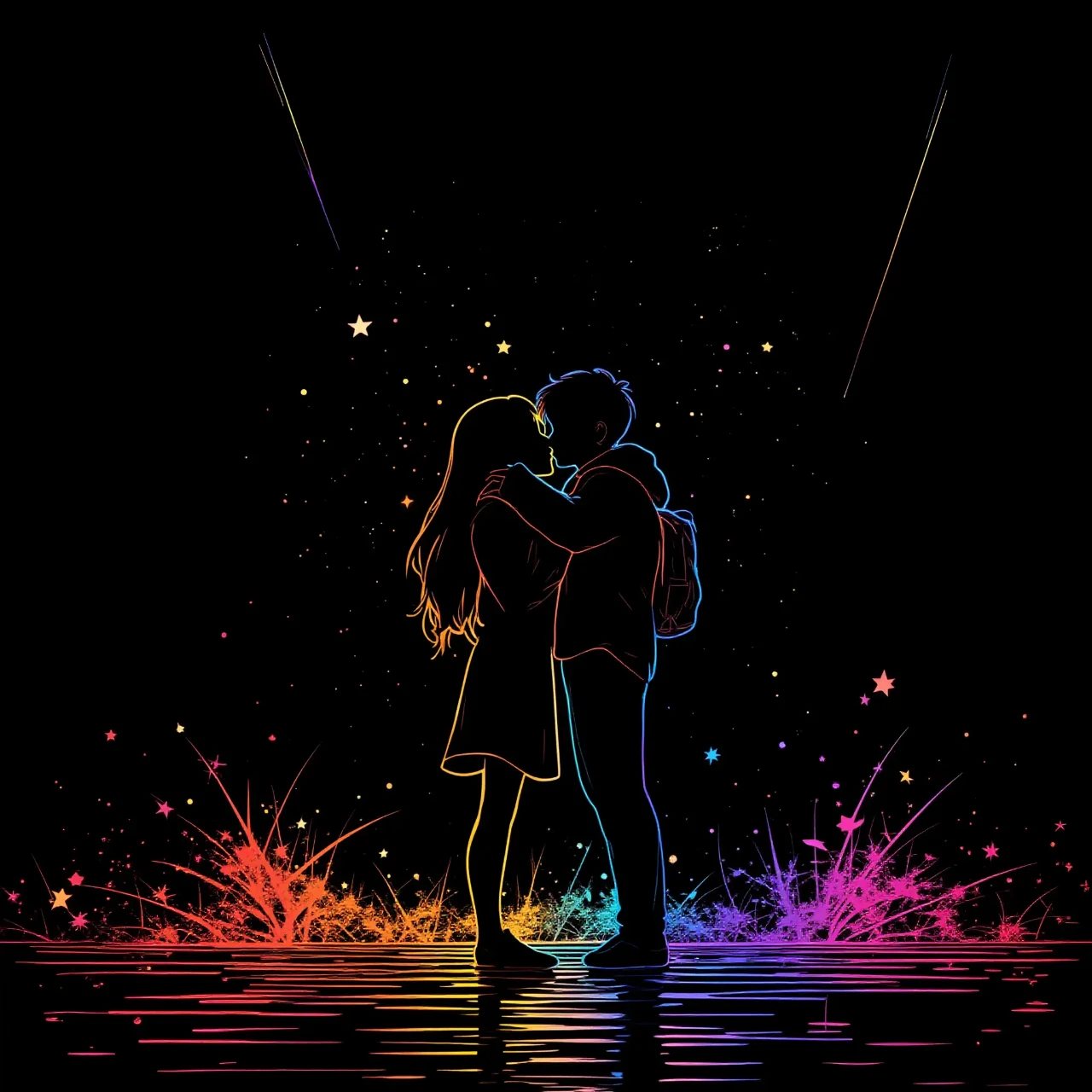 First kissing — necoromeさんのAIイラスト
