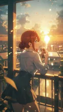 屋上の夕焼け·今宵チャレンジ の投稿作品