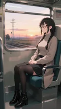 夕焼けの車窓から