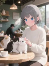 猫カフェの午後·チャレンジ の投稿作品