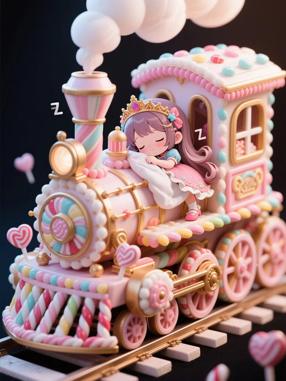 お菓子の機関車とお寝坊さんのお雛様