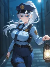 見回り中の新人さん — 銀髪イラストのAIイラスト｜SUPPART