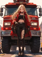 消防車×女の子