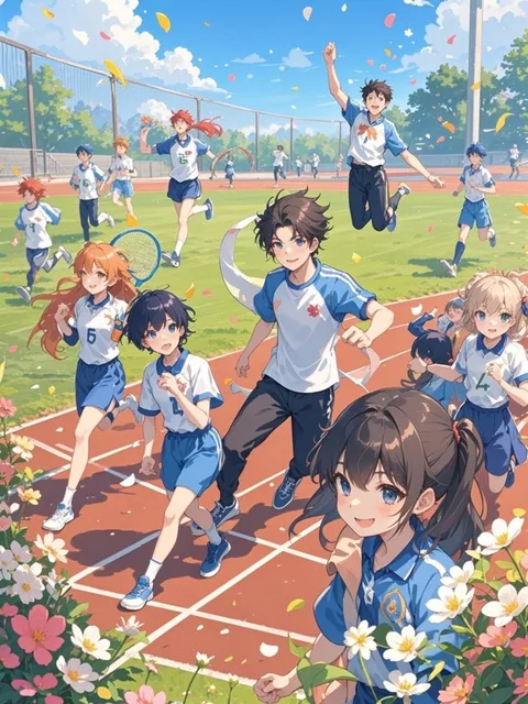 AIが描いた春の運動会の祭り - 🌟イベント 第47弾