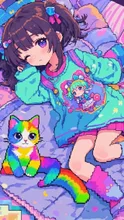 ゆめ少女と虹色子猫
