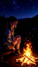 キャンプの黄昏