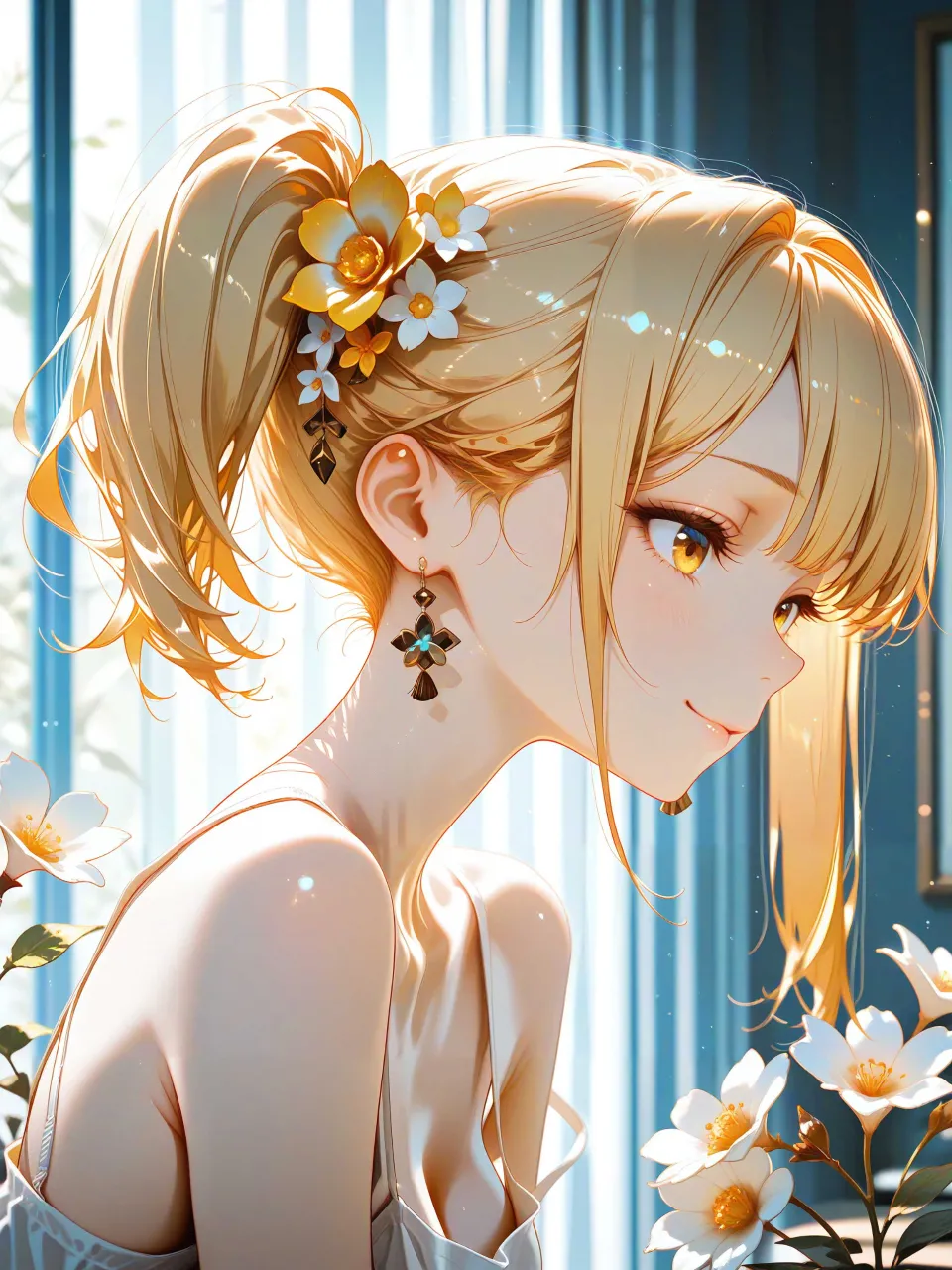 花を挿す君も、花のように可憐で — SUPP1528364さんのAIイラスト
