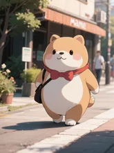 豆柴散歩 — ガムルさんのAIイラスト