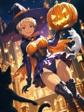 エリザベス・ローゼンクロイツ・安倍のハロウィンパーティー — 水上雷太さんのAIイラスト