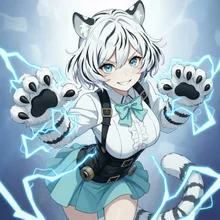 白銀の雷鳴 — PUNKSTEAMさんのAIイラスト