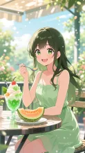 メロンと夏の女性·みずみずしい夏 の投稿作品