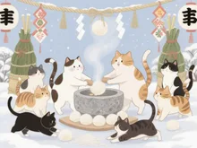 餅つきにゃん