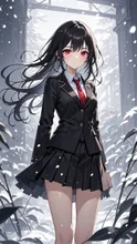 吹雪の中、佇む彼女 — 小鳥遊優斗さんのAIイラスト