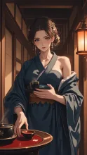 仲居の着物·膳を運ぶ手 の投稿作品