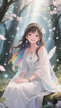 精霊と微笑む少女