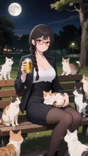 「穂蔵　灯子(ほのぐら　とうこ)」猫の集会に巻き込まれる
