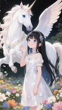 黒髪娘💕ペガサスと一緒に❤️