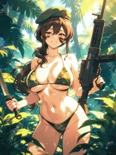 凛々しいミリタリーガール·凛と構える、戦場の華 の投稿作品