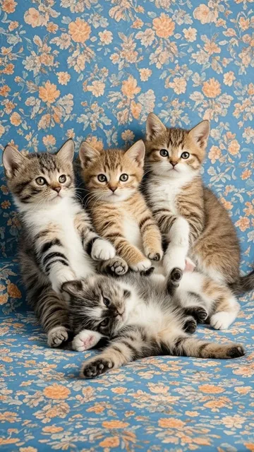 ヘソ天、子猫