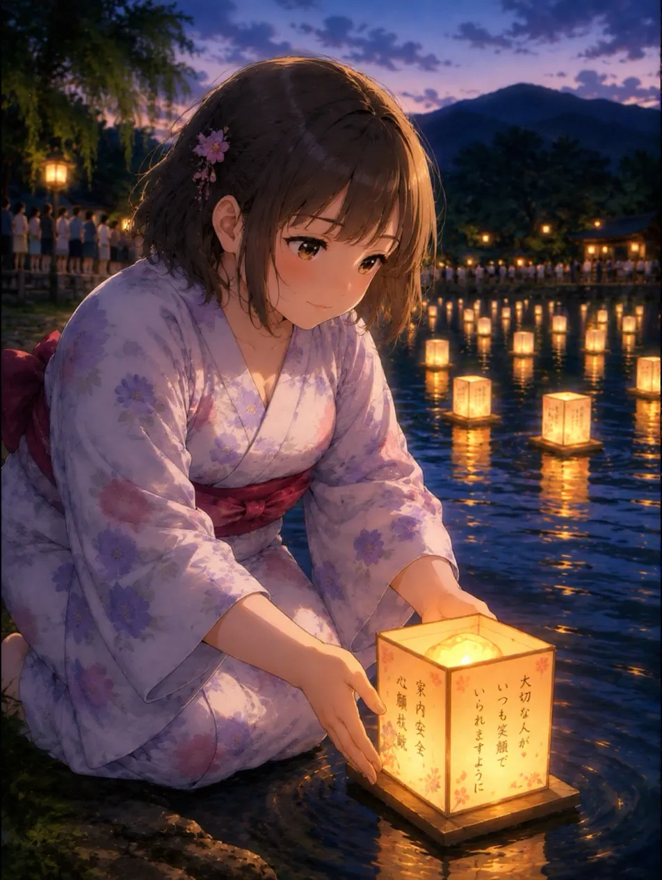 広沢の池の灯籠流し、遥香。