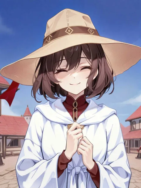 きちんとした服装、帽子と長袖の旅装束の旅の吟遊詩人