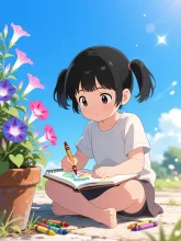 夏休みの絵日記 — クレヨンイラストのAIイラスト|SUPPART