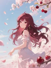 桜と少女