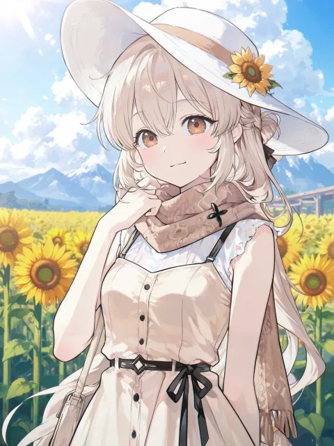 向日葵畑イラスト