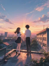 夕陽 — 屋上のAIイラスト|SUPPART