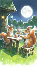 生成チャレンジ第163弾·夜のカフェ の投稿作品