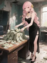 廃墟したビルの中に