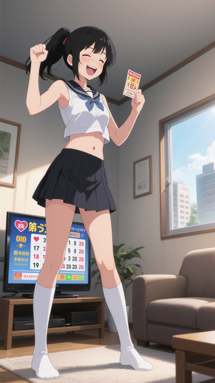 1等当選でガッツポーズ！