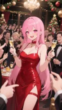 ピンク髪娘💕クリスマスパーティ❤️