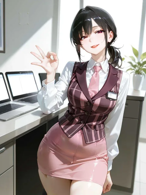 受付嬢って言うか事務員さん?