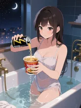 カップ麺待つのめんどいから、私は熱湯なんか入れずにエナドリ使うわ