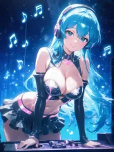 クラブの夜のDJ