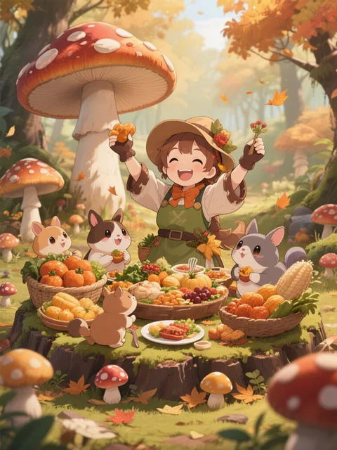 Cheerful spirit celebrating… - 画像生成チャレンジ