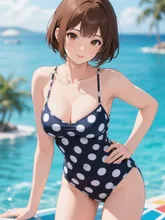 水玉模様の水着