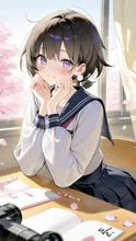 春の午後、窓際の席で