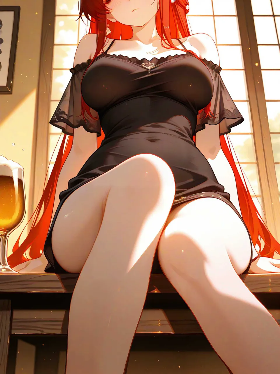 居酒屋で飲むお姉さん