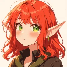 赤い髪 — ビスマス工房さんのAIイラスト
