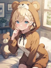 熊の着ぐるみ、どうですか？ — ハニカさんのAIイラスト