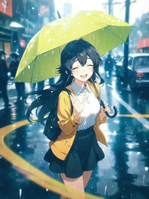 明日会えるかな、雨の日、傘越し、別れる、やさしい光