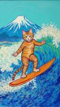 ねこの波乗り