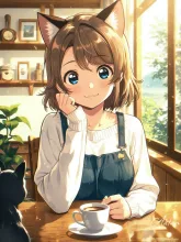 猫カフェなのに — 壁紙イラストのAIイラスト|SUPPART