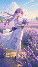 ラベンダーを持つ少女