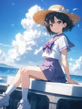 夏空の下で
